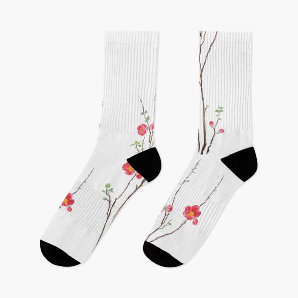Item preview, hand painted red winter plum watercolor flowers designed and sold by ColorandColor.