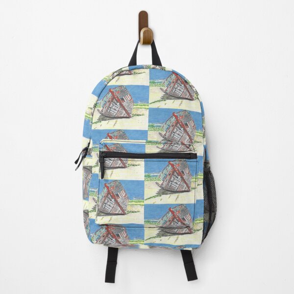 Item preview, Shipwrecked Colored Pencil Drawing of an Old Boat designed and sold by AliCatOriginals.