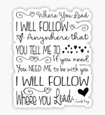 Where You Lead, I will Follow, Gilmore Girls Quote Sticker