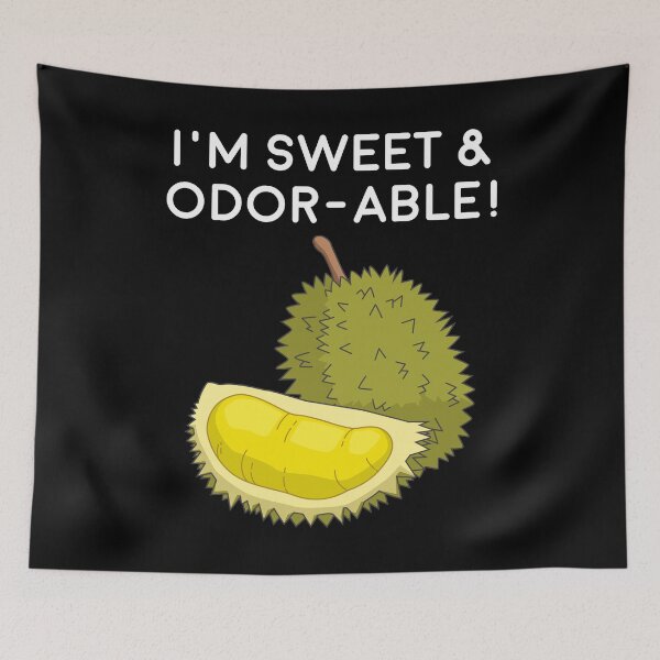 Item preview, Funny Durian Pun Sweet Odorable Southeast Asia Fruit print designed and sold by jakehughes2015.