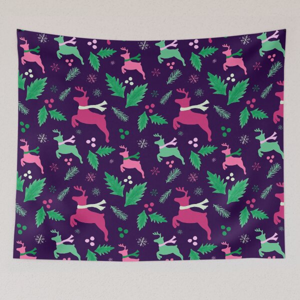 Item preview, Festive Reindeer in pink, purple and green  designed and sold by ShaunaMcc.