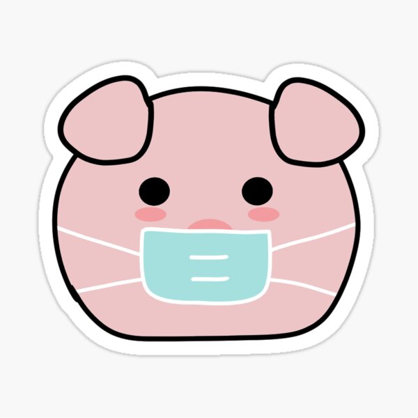 A Cute peppa Pig Wearing Mask Sticker Sticker