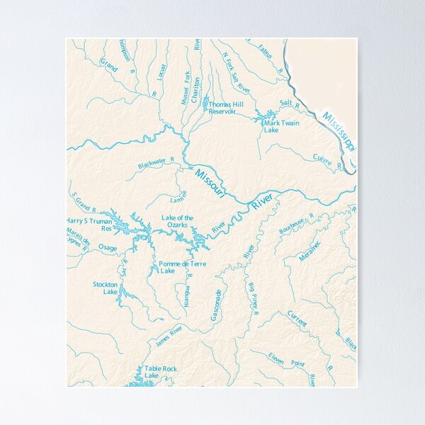 Item preview, Lake of the Ozarks Map of Missouri Rivers Stream designed and sold by Midwest-Goods.