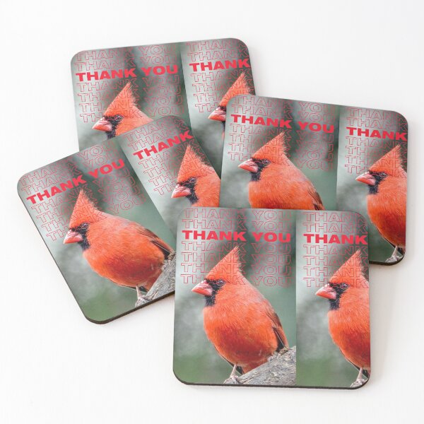 Item preview, THANK YOU WITH Colourful Northern Cardinal  bird By  Yannis Lobaina  designed and sold by Yannis Lobaina Art .