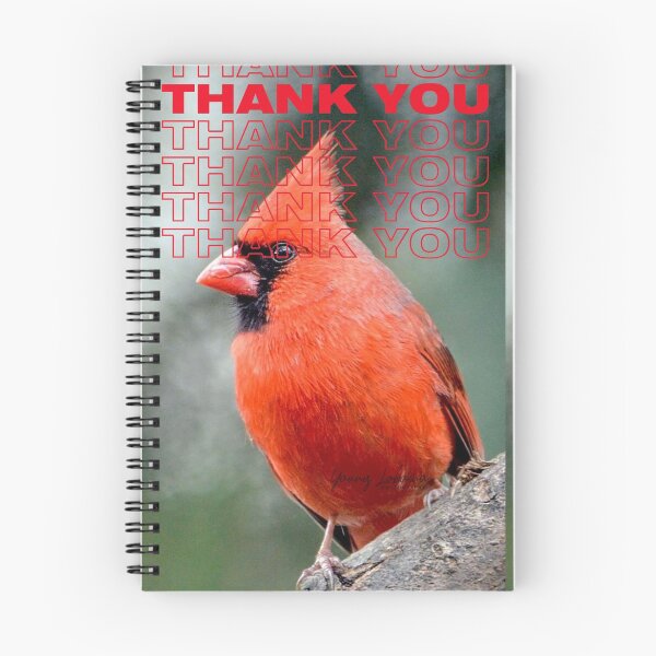 Item preview, THANK YOU WITH Colourful Northern Cardinal  bird By  Yannis Lobaina  designed and sold by Yannis Lobaina Art .