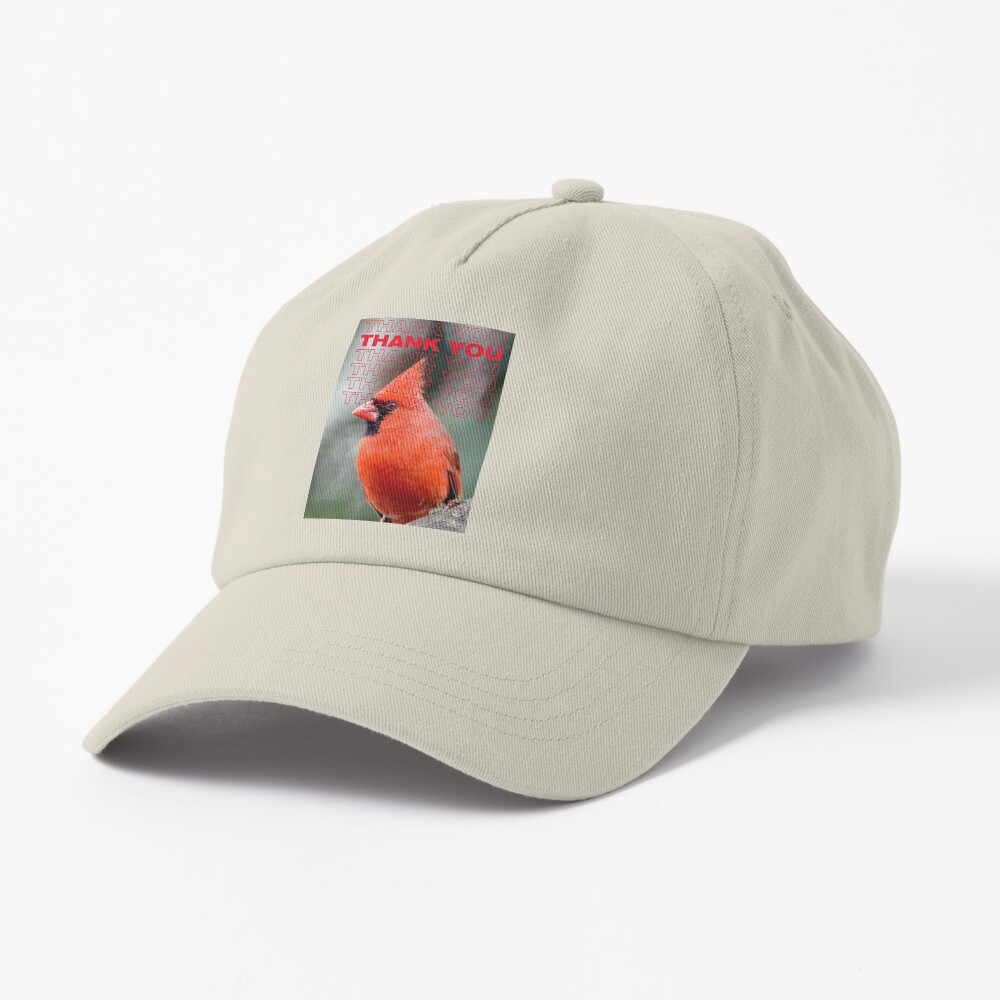 THANK YOU WITH Colourful Northern Cardinal bird By Yannis Lobaina Cap