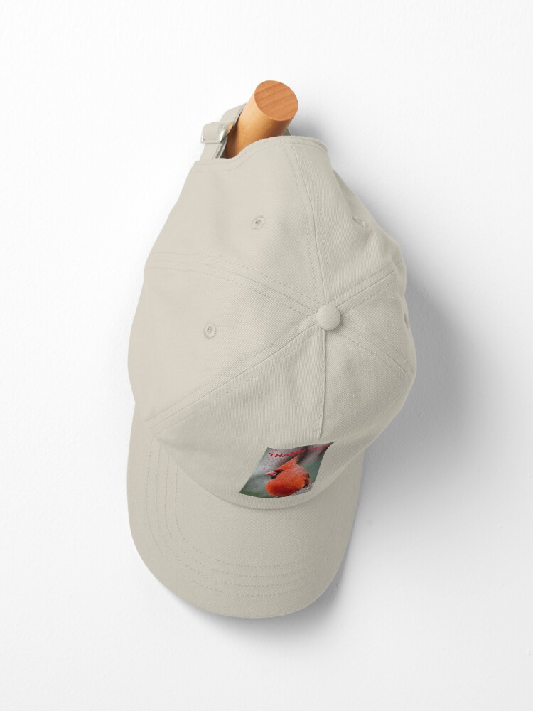 Alternate view of THANK YOU WITH Colourful Northern Cardinal bird By Yannis Lobaina Cap