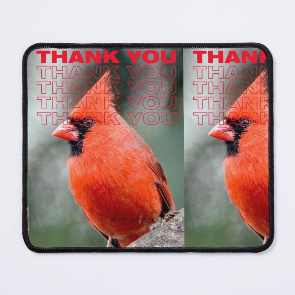 Item preview, THANK YOU WITH Colourful Northern Cardinal bird By Yannis Lobaina designed and sold by Yannis Lobaina Art .