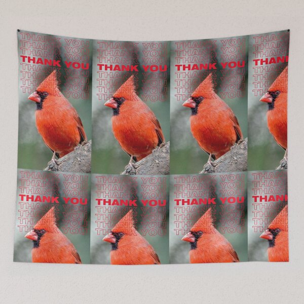 Item preview, THANK YOU WITH Colourful Northern Cardinal  bird By  Yannis Lobaina  designed and sold by Yannis Lobaina Art .