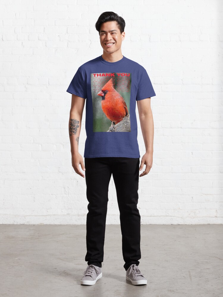 Alternate view of THANK YOU WITH Colourful Northern Cardinal  bird By  Yannis Lobaina  Classic T-Shirt