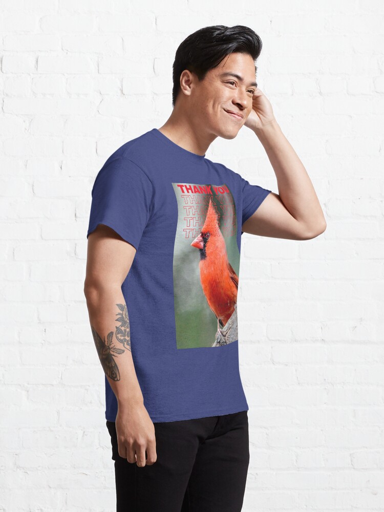 Alternate view of THANK YOU WITH Colourful Northern Cardinal bird By Yannis Lobaina Classic T-Shirt