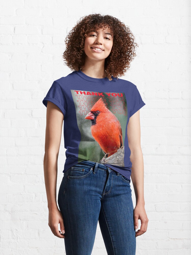 Alternate view of THANK YOU WITH Colourful Northern Cardinal bird By Yannis Lobaina Classic T-Shirt