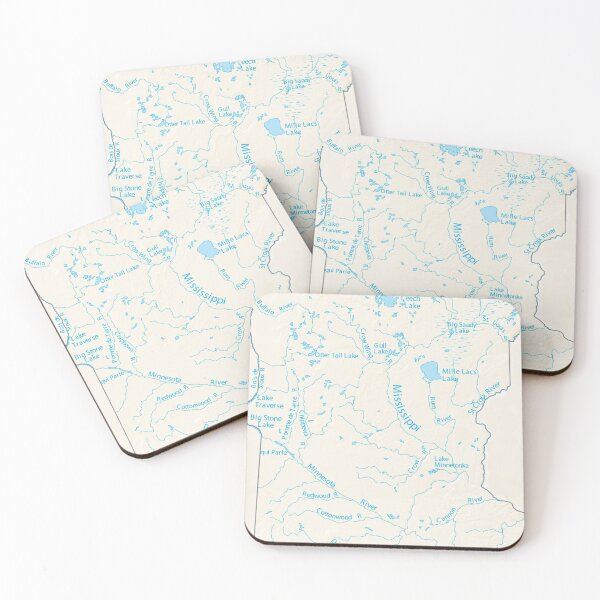 Item preview, Lakes of Minnesota Map Art with Rivers Stream designed and sold by Midwest-Goods.