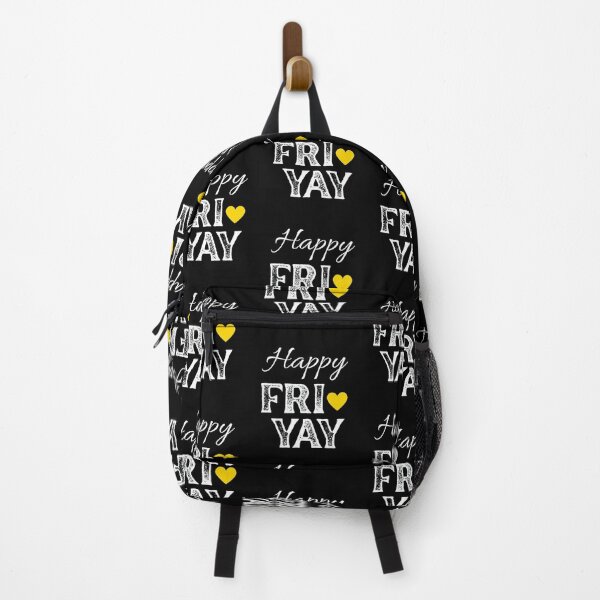 Item preview, Happy FRI YAY with Yellow Gold Heart, Black Background - Happy Friday by Boo-da-chay designed and sold by Boo-da-chay.
