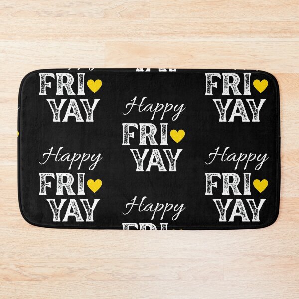 Item preview, Happy FRI YAY with Yellow Gold Heart, Black Background - Happy Friday by Boo-da-chay designed and sold by Boo-da-chay.