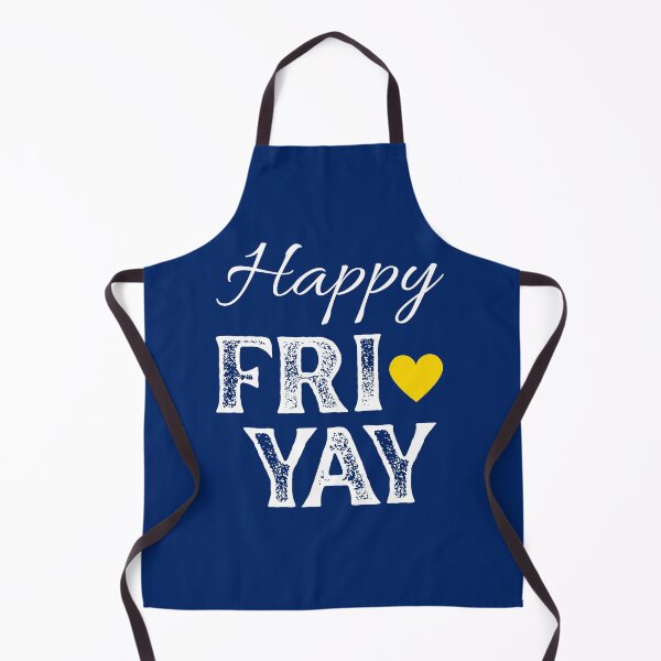 Item preview, Happy FRI YAY with Yellow Gold Heart, Royal Blue Background - Happy Friday by Boo-da-chay designed and sold by Boo-da-chay.