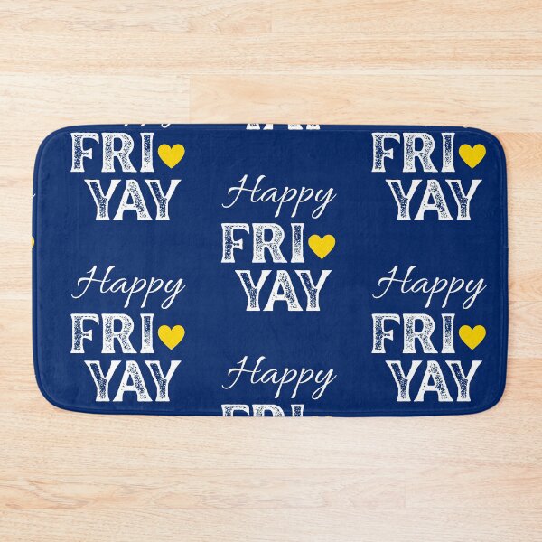 Item preview, Happy FRI YAY with Yellow Gold Heart, Royal Blue Background - Happy Friday by Boo-da-chay designed and sold by Boo-da-chay.
