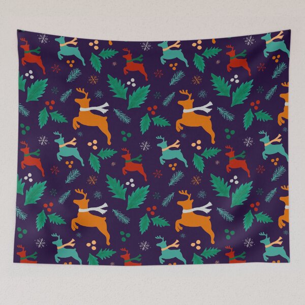 Item preview, Festive Reindeer in Blue, Orange and Red designed and sold by ShaunaMcc.