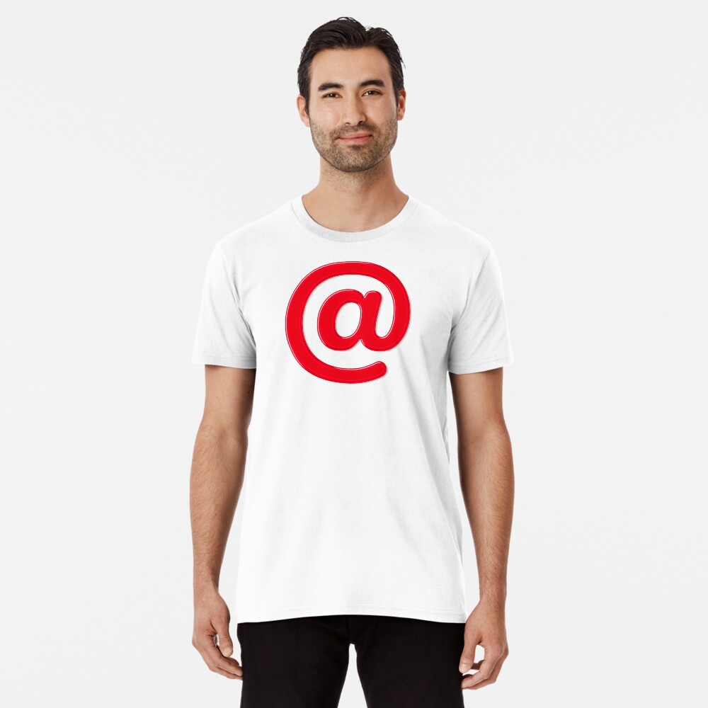 Bold Red At Sign Typography Symbol Email Address Premium T-Shirt