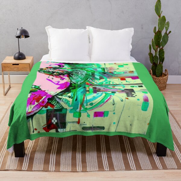 Item preview, YOUNG GREEN EYED GIRL : psychedelic Abstract Print designed and sold by posterbobs.