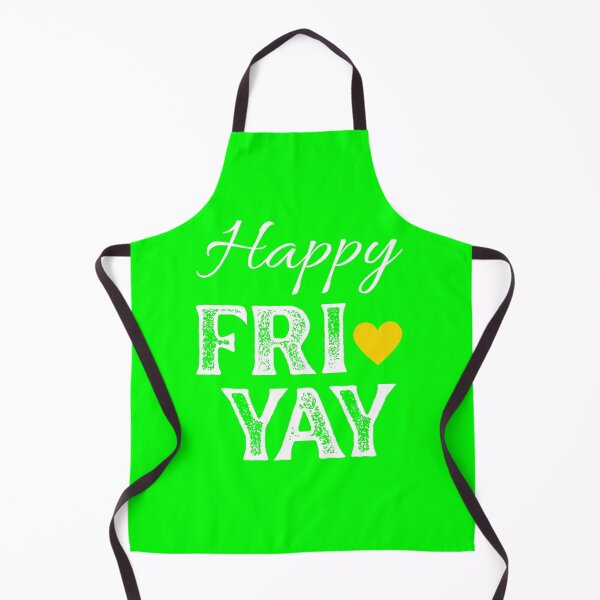 Item preview, Happy FRI YAY with Yellow Gold Heart, Lime Green Background - Happy Friday by Boo-da-chay designed and sold by Boo-da-chay.