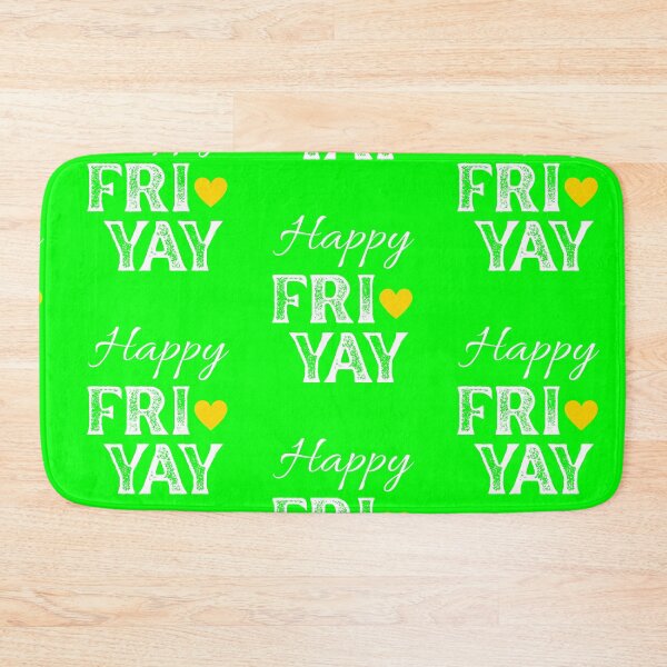 Item preview, Happy FRI YAY with Yellow Gold Heart, Lime Green Background - Happy Friday by Boo-da-chay designed and sold by Boo-da-chay.