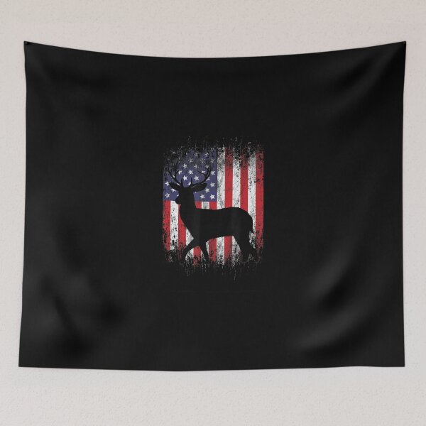 Item preview, American Deer Hunting Patriotic Hunter Flag Whitetail Buck designed and sold by PiaGobel.