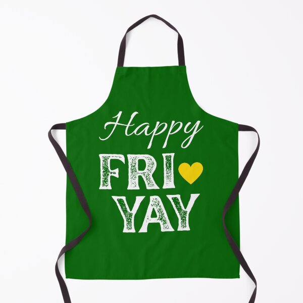 Item preview, Happy FRI YAY with Yellow Gold Heart, Dark Green Background - Happy Friday by Boo-da-chay designed and sold by Boo-da-chay.