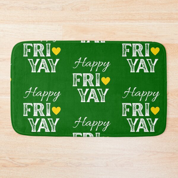 Item preview, Happy FRI YAY with Yellow Gold Heart, Dark Green Background - Happy Friday by Boo-da-chay designed and sold by Boo-da-chay.