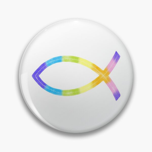 Item preview, Ichthus | Christian Fish Symbol | Rainbow Colors designed and sold by KJVCalligraphy.
