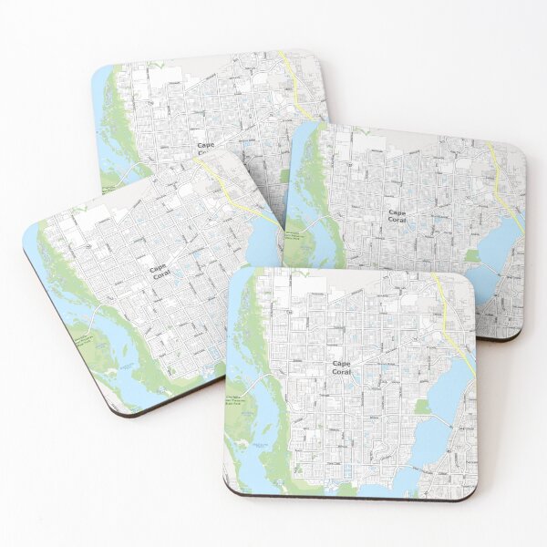 Item preview, Cape Coral Florida Map Art Fort Myers Beach designed and sold by Midwest-Goods.