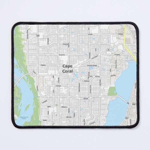 Item preview, Cape Coral Florida Map Art Fort Myers Beach designed and sold by Midwest-Goods.