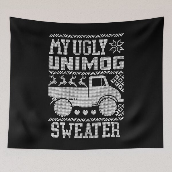 Item preview, My ugly UNIMOG sweater (white on black) designed and sold by Groenendijk.