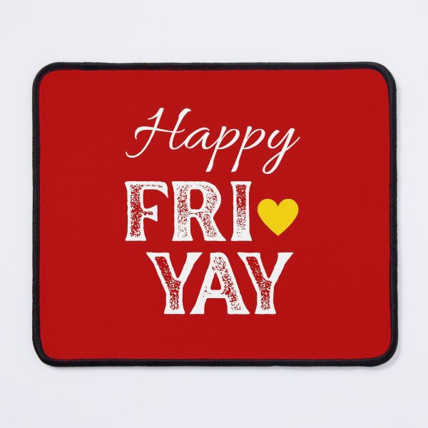 Item preview, FRI YAY with Yellow Gold Heart, Red Background - Happy Friday by Boo-da-chay designed and sold by Boo-da-chay.