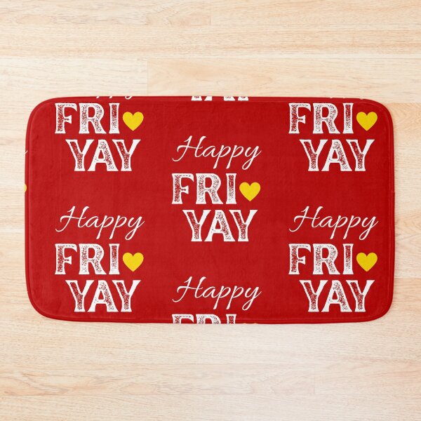 Item preview, FRI YAY with Yellow Gold Heart, Red Background - Happy Friday by Boo-da-chay designed and sold by Boo-da-chay.