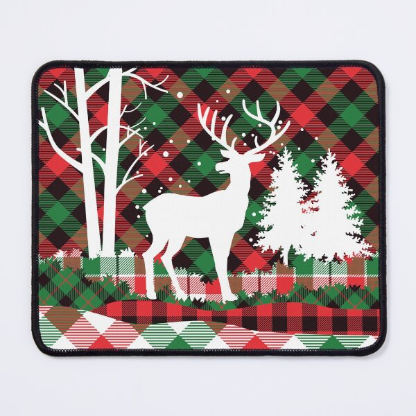 Item preview, Christmas Plaids Deer in Forest Horizontal Design designed and sold by moosemtndesign.