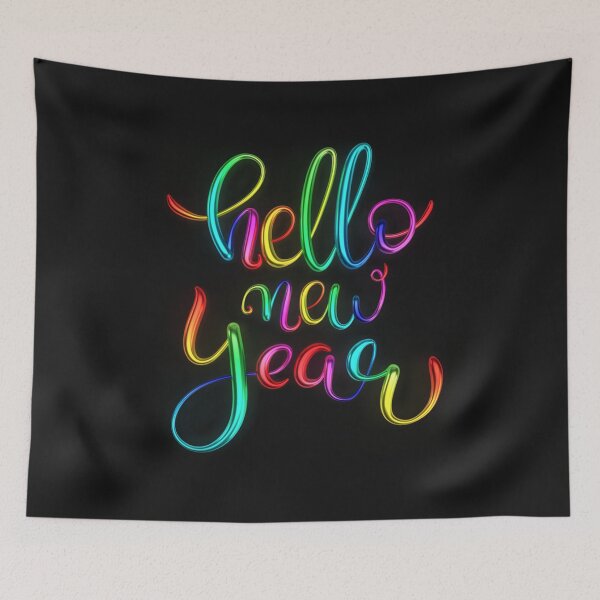 Item preview, Happy New Year 2022 Hello New Years Eve Rainbow Graphic Fun Pullover Hoodie designed and sold by Anthony-Wilson.