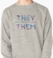 They/Them Floral Design Pullover Sweatshirt
