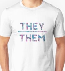 They/Them Floral Design Unisex T-Shirt