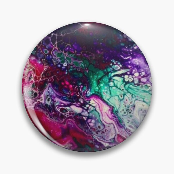Item preview, Shattered Moonlight acrylic paint pour painting moon art designed and sold by Painting The Paige.