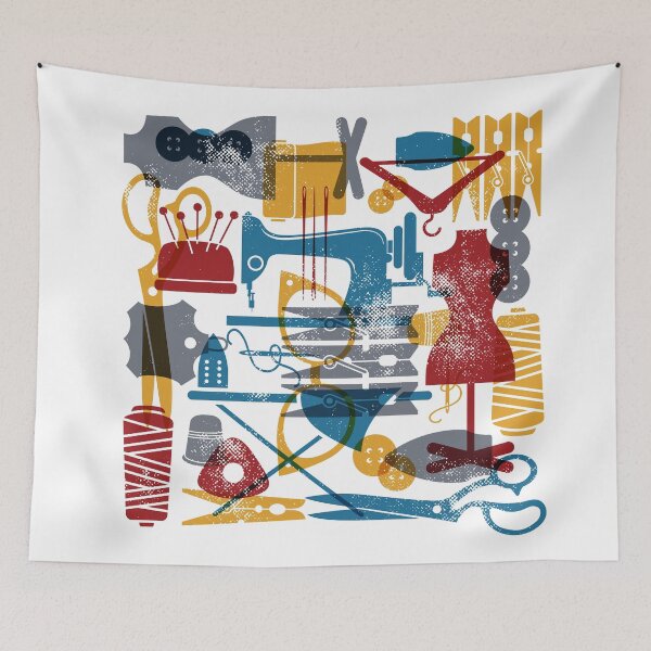 Item preview, Vintage Style Sewing Room Art - Vintage designed and sold by moosemtndesign.