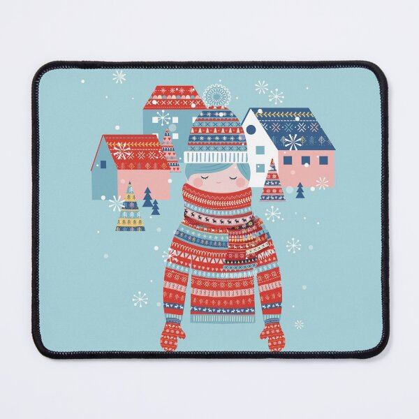 Item preview, Scandi Girl Red with Village and Merry Christmas designed and sold by moosemtndesign.