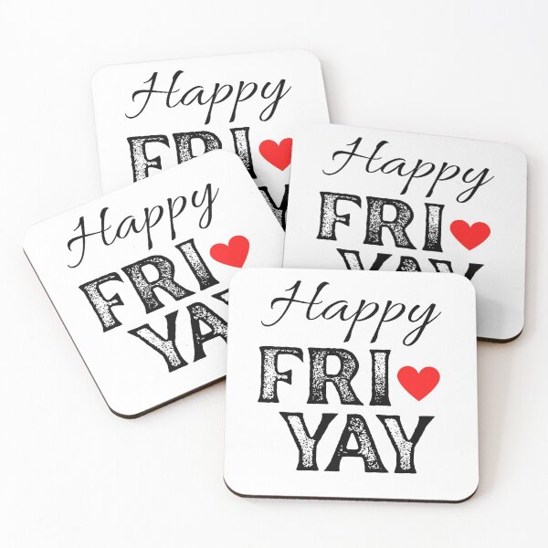 Item preview, Happy FRI YAY with Red Heart, White Background - Happy Friday by Boo-da-chay designed and sold by Boo-da-chay.