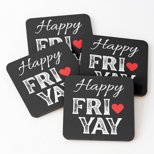 Item preview, Happy FRI YAY with Red Heart, Black Background - Happy Friday by Boo-da-chay designed and sold by Boo-da-chay.