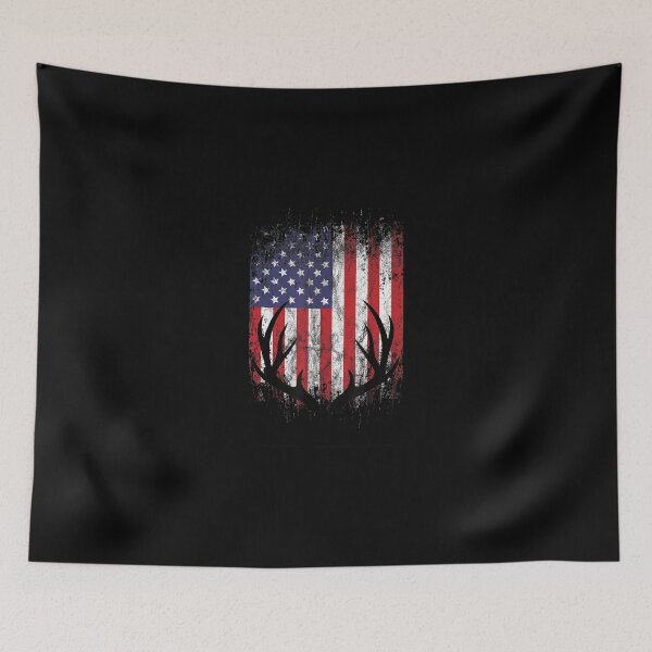 Item preview, Deer Hunting American Flag Whitetail Buck Antlers designed and sold by PiaGobel.