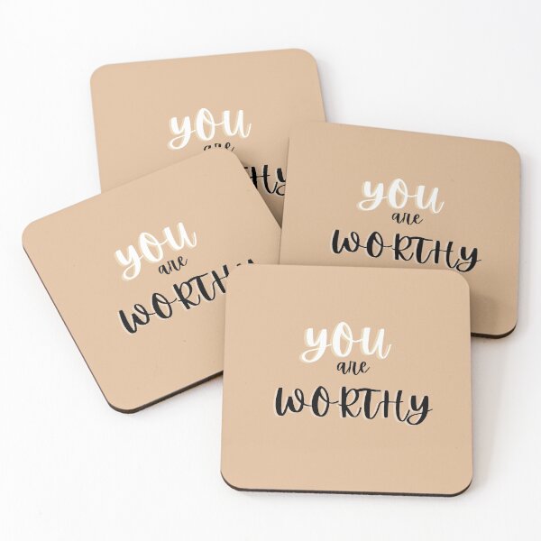 Item preview, YOU ARE WORTHY text-based design designed and sold by gabbygeorgechen.