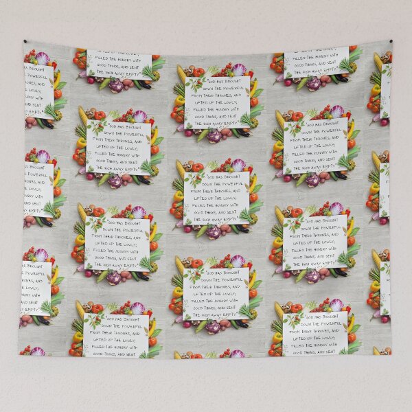 Item preview, Magnificat surrounded by vegetables  designed and sold by CheekyGrace.