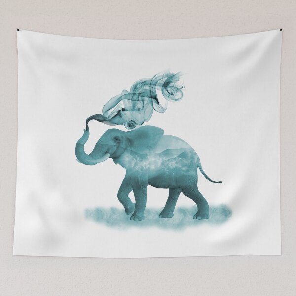 Item preview, Turquoise Smoky Clouded Elephant designed and sold by maryedenoa.