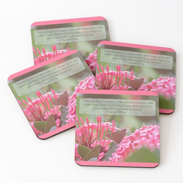Item preview, James 1:17 with Skipper and Pink Flowers designed and sold by Linda Walsh.