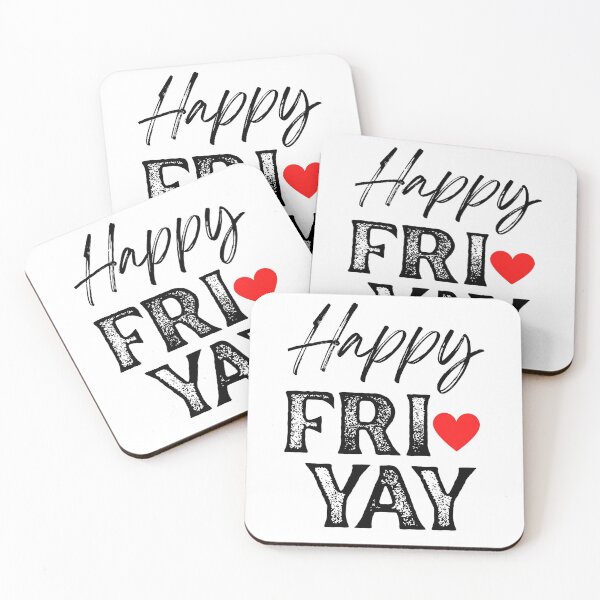 Item preview, Happy FRI YAY with Red Heart, White Background - Happy Friday by Boo-da-chay designed and sold by Boo-da-chay.